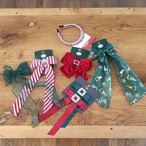 Christmas Hair Bows and accessories Lot of 8